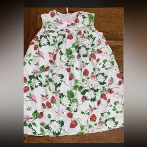 The Beaufort Bonnet Company Strawberry Floral Dress - White, Red, Green